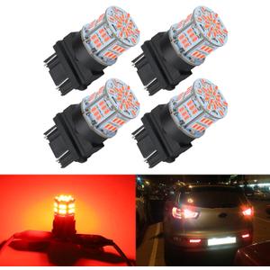 iFunyLED 4PCS 3157 LED Bulb Brake Tail Light 12V-24V Super Bright 3156 3056 3057 3047 4157 LED Replacement Light Kit Set for Car Tail Brake Lights - Brilliant Red