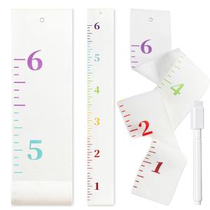 2 Pcs Height Growth Chart Wall Canvas Height Measurement 6 ft Measure Ruler Tape Growth Tracker Board with a Pen for Nursery Wall Decor Gifts