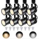 8PCS LED Track Lighting with Advanced Replaceable GU10 Bulbs, Switchable 3CCT(3000K/4000K/6000K) and Dimmable Brightness(20%-100%), Versatile Ceiling Spotlight Fixtures for Any Space (Black 3cct 8 Heads Only)
