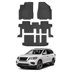 Cartist Floor Mats and Cargo Liner Fit for 2013-2020 Nissan Pathfinder/2014-2020 Infiniti QX60/2013 Infiniti JX35 All Weather Floor Mat Pathfinder Accessories Heavy Duty Carpet Protection