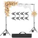 VEVOR Backdrop Stand, 7 x 10 ft Adjustable Photo Backdrop Stand Kit, Portable Background Backdrop Stand with 3 Crossbars, Heavy Duty Projector Screen Stand, for Wedding, Photo Video Studio & Party