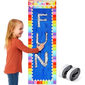 47 x 22 Inches Sensory Wall Sequin Flip Fabric for Kids Large Sensory Graffiti Reversible Sequin Fabric for Toddler Daycare Stocking Stuffer Classroom Wall Room Board Decor