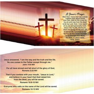 Chiisong 300 Pcs Bible Tract Salvation Cards Bulk Prayer Gospel Pocket Holy Postcards Christian Bible Verses Wallet Planner Bookmark for Men Women Witnessing Ministering Tool (English)