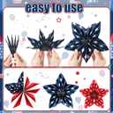 12 Pcs 4th of July Star Patriotic Paper Fan Decor Red Blue White USA Flag Star Hanging Decorative Paper Fans Decor 250th Anniversary for Classroom Independence Day Veterans Labor Day