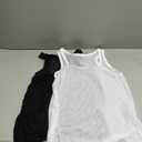 Men's Mesh Tank Top - Stylish and Breathable Running Training Sports Top (Large, Black/White)