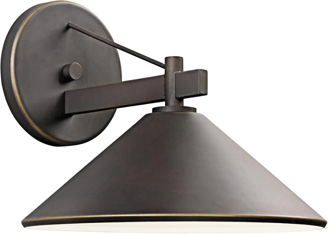 Kichler Ripley 12" Outdoor Wall Light in Olde Bronze, 1-Light Exterior Wall Sconce, (12" W x 10" H), 49061OZ