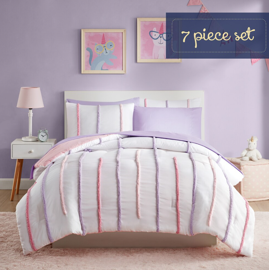 Moon Beams Comforter Bedding Ensemble 1 Comforter, 2 Shams, 1 Flat Sheet, 1 Fitted Sheet, 2 Pillowcases