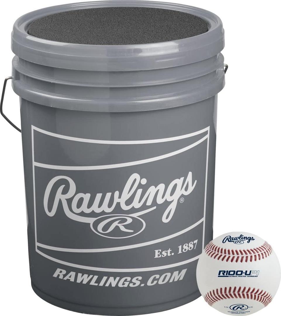 Rawlings | Ultimate Practice Baseballs | Youth/High School/College | Added Lifespan + Weather Resistant | Dozen & Bucket Options (Bucket of 24)