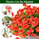 Artificial Flowers for Outdoor, UV Resistant Fake Silk Pansies Flowers, Realistic Faux Plants for Outside Indoor Porch Patio Window Box Planter Home Decor (16, Red)