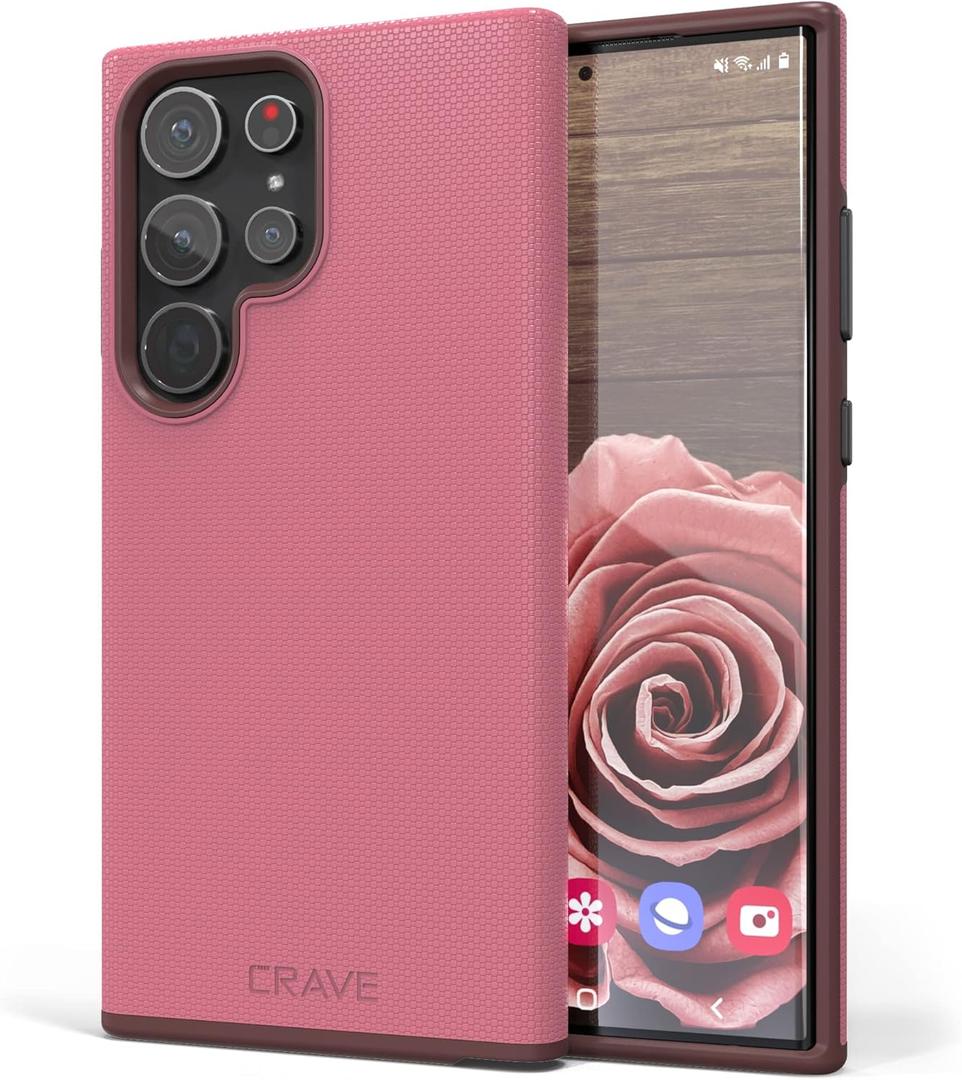 Crave for Samsung Galaxy S23 Ultra Case, Shockproof Protection Dual Layer Case for Samsung Galaxy S23 Ultra (6.8 inch) - Berry