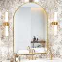 Antok Bathroom Mirror, 20"x30" Wall Mounted Mirrors for Bathroom, Black Vanity Mirror with Metal Frame for Bedroom, Entryway, Living Room, Gold