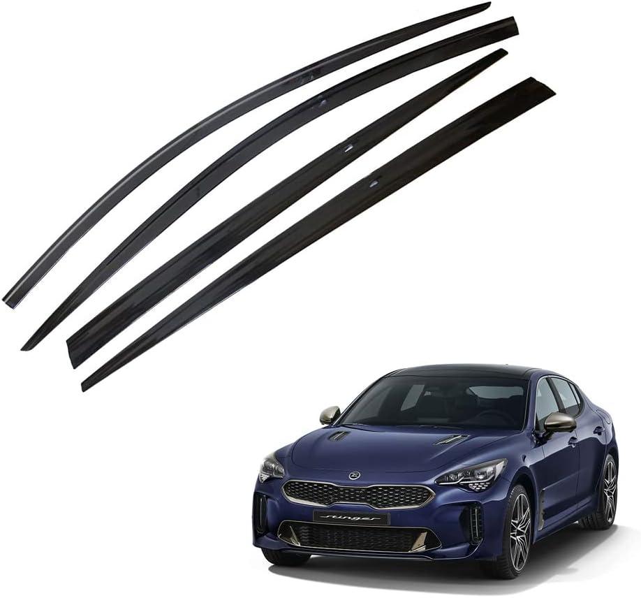 AUTO CLOVER Smoke Tinted Window Visor Sun Rain Vent Guard 4p Compatible with KIA Stinger
