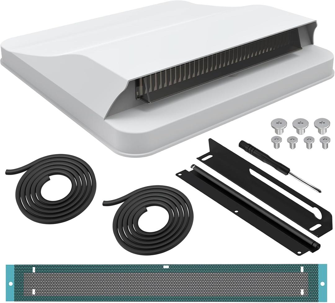 ACOVER Upgraded Vent Cover for RV, Trailer, Camper, Motorhome,Roof,Aerodynamic Design Weatherproof & No Drilling Installation 14"14" Replacement for Camper/Trailer Vent Covers for Roof (White)