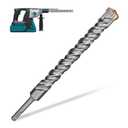 1 Inch x 10 Inch SDS Plus Rotary Hammer Drill Bit, Cross Tip Double Threaded Carbide Tipped for Concrete, Brick, and Stone (1" x 7.5" x 10")