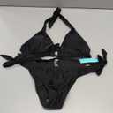 Women Halter Bikini Set - Two Piece Triangle Swimsuit Tie Bathing Suit 2025 Cute Swimwear (Small, Black)