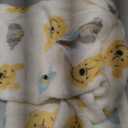 Disney Winnie The Pooh - Ivory, Yellow & Aqua Super Soft Plush Baby Blanket, Ivory, Yellow, Aqua