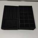 Elsjoy 8 Pack 4 Styles Black Velvet Jewelry Trays, 8" x 5" Jewelry Organizer Tray Stackable Jewelry Storage Tray for Drawer, Rings, Earrings, Necklace