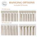 Aersas Short Natural Pinch Pleated Linen Kitchen Curtains 24 Inch Length 2 Panels Set Farmhouse Cafe Light Filtering Small Half Window Drapes for Bathroom Laundry Room RV 26x24