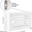 Wooden WiFi Router Storage Box, Decorative Router Hider, 17"x10.2"x12.2" Storage Organizer Shelf for Cable, Modem, Internet Router Power Strip (White)
