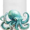 Shimeyao Octopus Metal Paper Towel Holder Beach Coastal Octopus Kitchen Decor Accessories Large Metal Towel Holder Stand Ocean Nautical Beachy Decor for Kitchen Bathroom Home