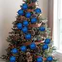 4 Pcs 4.7" Sequin Ornaments, Glitter Christmas Ball Ornaments, Sparkle Christmas Ornaments Christmas Ornaments Tree Decorations Blue Christmas Hanging Ball for Holiday Indoor Outdoor Decor