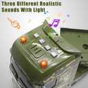 Big Green Military Truck Toy - 25.6 Large Semi Truck Toy with Helicopter and Tank - Army Toys with Sounds & Light, Friction Powered Cars Toys Birthday Gift for Kids Boys Girls 3 4 5 6 7 8