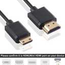 Duttek Short Mini HDMI to HDMI Cable 1FT/30cm, Ultra Slim/Flexible Soft Mini HDMI Male to HDMI Male Supports High-Speed 4K@60Hz, 3D, 18Gbps, 1080P for Projector, Monitor, Camcorde