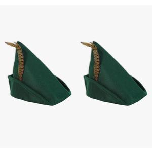 Beistle Felt Robin Hood Hats – 2 Pack, Dark Green Costume Headwear with Feather Accent, Fantasy, Medieval, Renaissance, Oktoberfest and Halloween Party Accessories, Photo Booth Prop, Adult Size