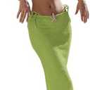 SHENHE Women's 3 Piece String Bikini Set Triangle Halter Starfish Metal Swimsuit with Long Skirt, M