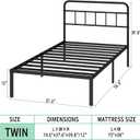 Twin Bed Frame with Classic Headboard,Strong Metal Slats Support,Under Bed Storage Space,No Box Spring Needed,Easy to Assemble,Black