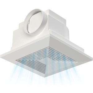 Bathroom Ceiling Exhaust Fan, 100 CFM 1.0 Sones Ultra Quiet, 9.8" Panel 8.27"x8.27" Mount, 4" Duct, Energy Efficient Household Ventilation Fan for Bathroom Home Office