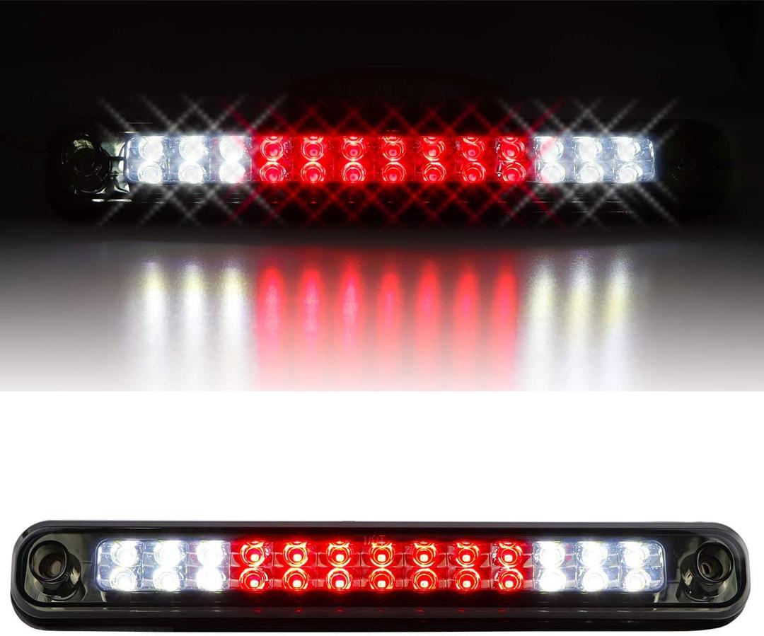 Tresound 3rd Third Brake Light for Chevy/for GMC C1500 C2500 K1500 K2500 Silverado Blazer 88-99 LED Cargo Lamp High Mount Stop light (Chrome Housing Smoked Lens)