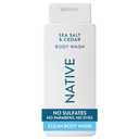 Native Body Wash Contains Naturally Derived Ingredients | For Women & Men, Sulfate, Paraben, & Dye Free Leaving Skin Soft and Hydrated | Sea Salt & Cedar 18 oz