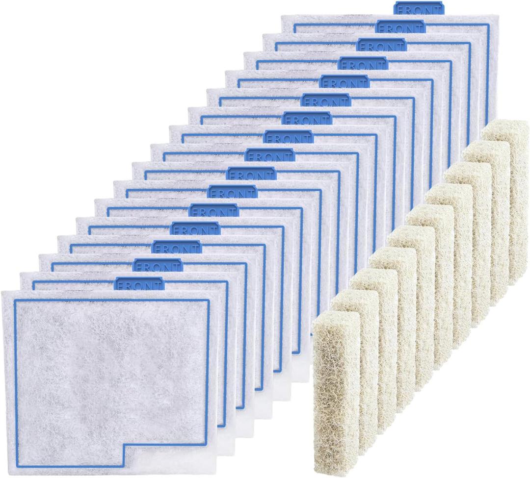 Medium Filter Cartridge Replacement Compatible with Aqueon QuietFlow LED PRO Power Filter Size 10/Power Filter Size 10/E Internal Power Filter Size 20 (16+10 Counts Ammonia Reducer Filter Pads)