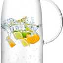 60 Ounces Glass Pitcher with Lid, Hot/Cold Water Jug, Juice and Iced Tea Beverage Carafe
