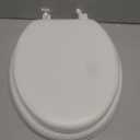 Mayfair Padded Toilet Seat, Cushioned Soft Vinyl over Wood Core Seat, Secure Hinges, Easy Clean, Made in USA, Elongated, White