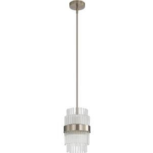 Modern Brushed Nickel Crystal Pendant Light Fixtures for Kitchen Island, Adjustable Height Luxury Mini Glass Pendant Lighting for Dining Room, Bedroom, Foyer and Hallway