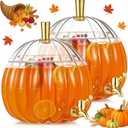 2 Pack 1.3 Gallon Pumpkin Drink Dispensers for Fall Thanksgiving Party Supplies Plastic Beverage Juice Dispenser with Spigot for Autumn Halloween Kitchen Decoration Favor