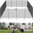 Toolterritary 10 Panels No Dig Garden Fence with Gate, 40 in(H) X 24.2 ft(L) Metal Fence Panels, Thickened Rustproof Garden Fencing, Animal Barrier Fence for for Dogs, Rabbits, Landscape, Patio