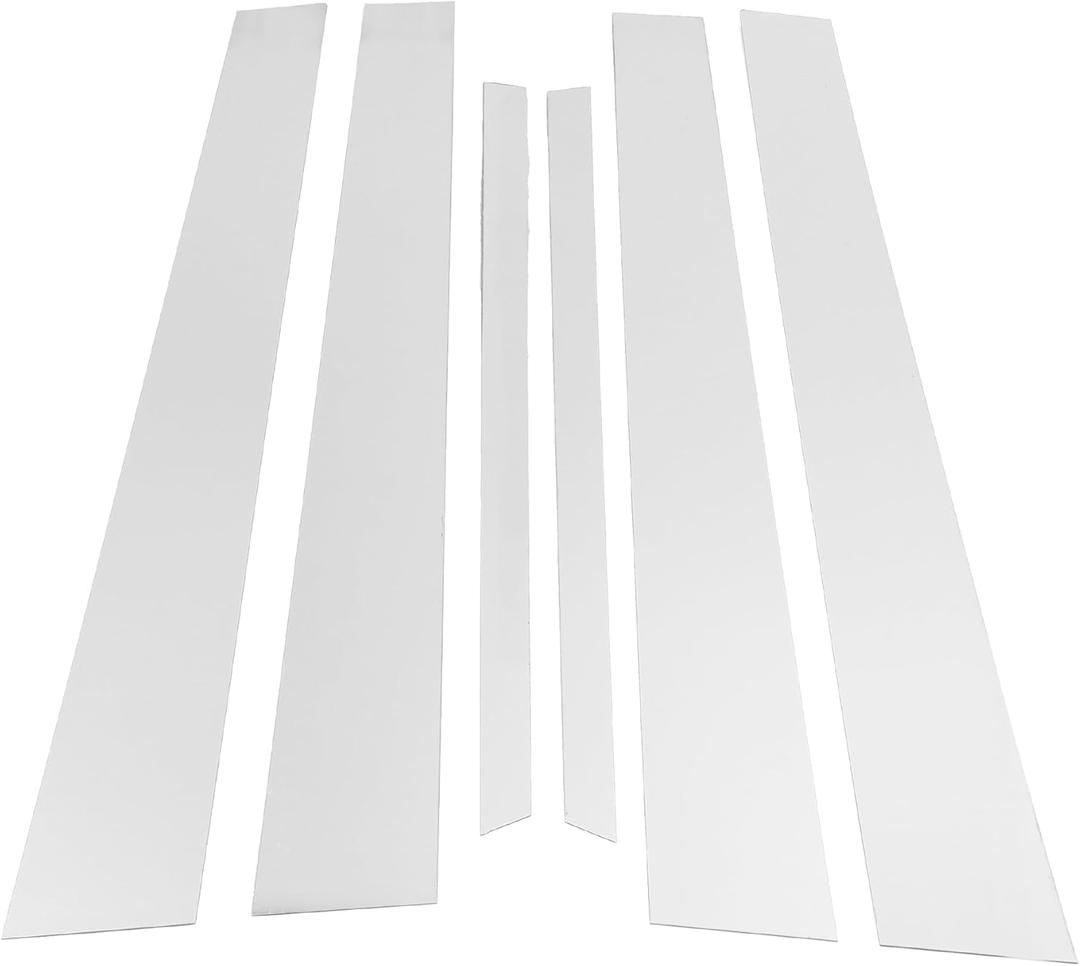 Motoforti Door Pillar Window Trim Anti Scratch Sticker Pillar Posts Door Outer Exterior Cover for Lexus LS 2001-2006 Chrome Silver Tone