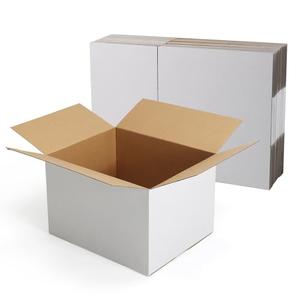 CRUGLA 12x10x8 White Shipping Boxes Set of 15, White Corrugated Cardboard Boxes for Small Business Shipping Mailing Packing