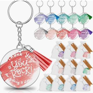 50 Pcs Valentines Employee Inspirational Keychains Bulk Thank You Gifts for Women Appreciation Nurse Teacher Student