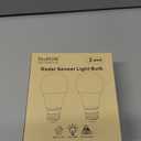 Radar Motion Sensor Light Bulbs, A19 12W (100 Watt Equivalent) Daylight E26 Outdoor Auto on/Off Motion Detector Lights for Outside, Porch, Garage, Driveway, Patio,(1100LM, 2-Pack)