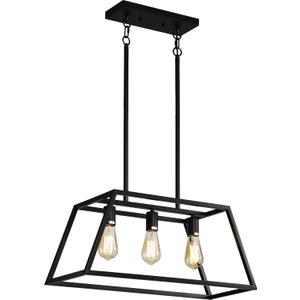 Black Kitchen Island Lighting, 6-Light Farmhouse Chandeliers, Modern Industrial Linear Rectangle Pendant Light Fixtures for Dining Room Kitchen Bar Foyer(Metal, E26 Base) Black Kitchen Island Lighting, 6-Light Farmhouse Chandeliers, Modern Industrial Linear Rectangle Pendant Light Fixtures for Dining Room Kitchen Bar Foyer(Metal, E26 Base)