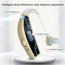 Hearing Aids for Seniors Rechargeable with Noise Cancelling,Behind-The-Ear Severe Hearing Loss Hearing Amplifier,Physical Adjustment Buttons,Up to 25 Hours