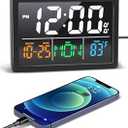 Digital Alarm Clock, with 5.5" Large LED Time Display, Adjustable Alarm Volume, 6 Level Brightness, Alarm Settings, USB Charger, Temperature Detect, Snooze, Clocks for Bedroom, Bedside, Desk