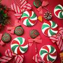 10 Pcs Large Candy Christmas Ornament Peppermint Candy and Lollipop Tree Picks Decoration 15'' Sweet Christmas Tree Toppers Ornaments for Xmas Home Party Decorations(Green Red,Classic Style)