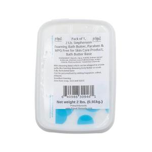 2 Lb. Stephenson Foaming Bath Butter, Paraben & MPG Free for Skin Care Product, Bath Butter Base for Soap Making, Nonirritant for Sensitive Skin, Fragrance Free, Colorless