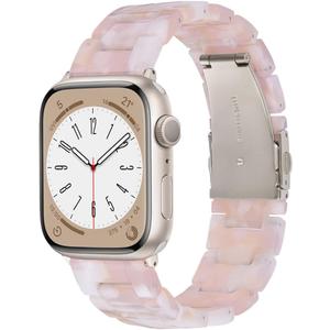 CRIS-BAND Compatible with Resin Apple Watch Bands Series 7/8/9/10/11 46mm 45mm 44mm 42mm for Women, Fancy Strap for iWatch Ultra 3/2 49mm Series 6/5/4/3/2/1/SE3 Slim Light Bracelet Wristband (Pink-Floral) CRIS-BAND Compatible with Resin Apple Watch Bands Series 7/8/9/10/11 46mm 45mm 44mm 42mm for Women, Fancy Strap for iWatch Ultra 3/2 49mm Series 6/5/4/3/2/1/SE3 Slim Light Bracelet Wristband (Pink-Floral)