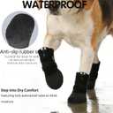 Anti Slip Dog Socks Boots with Zipper,Waterproof Dog Shoes to Prevent Licking Paws,Winter Snow Rain Days/Hot Pavement Protection for Small Medium Large Senior Dogs Black XL